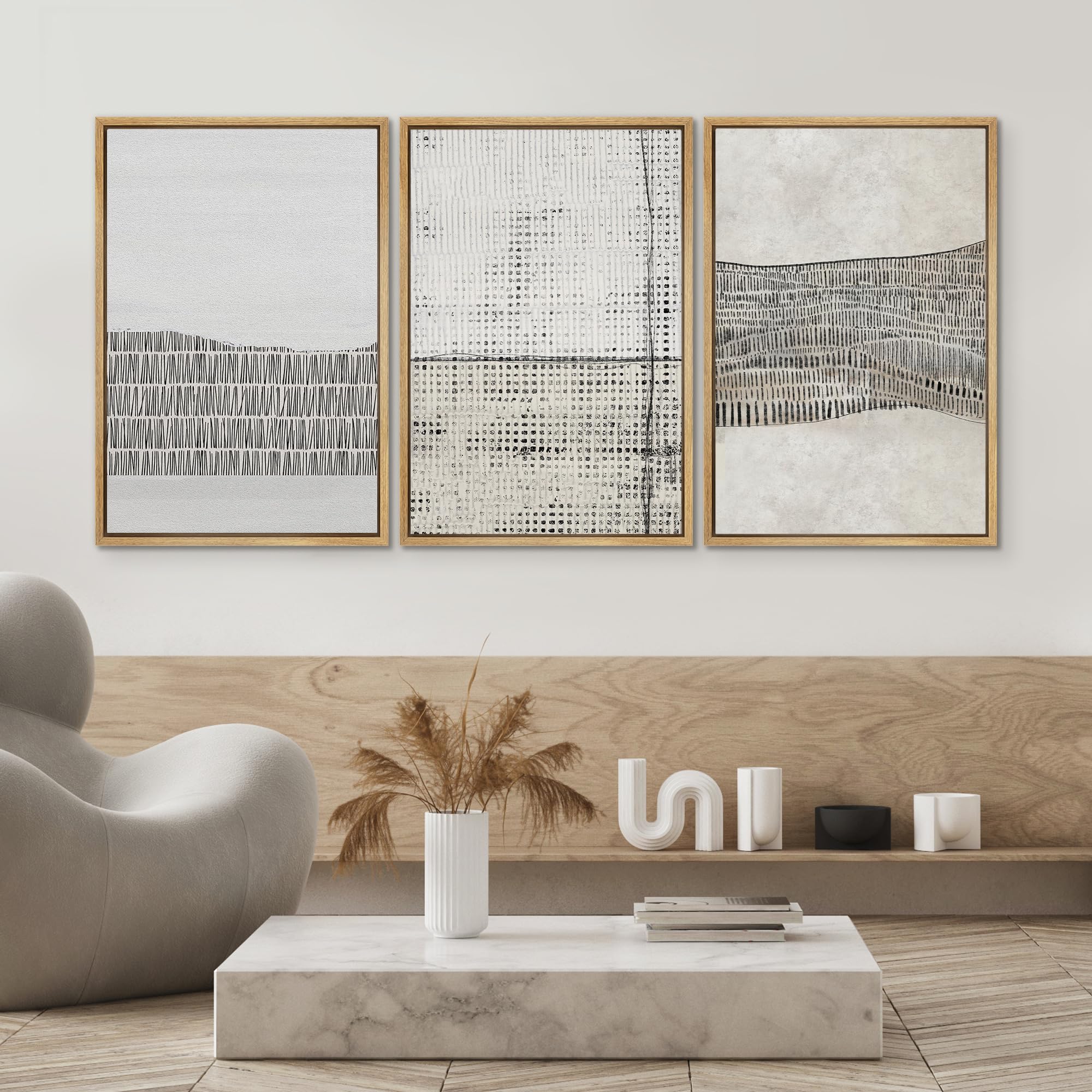 Amazon.com: SIGNWIN Framed Canvas Print Wall Art Set Grunge Black